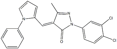 2-(3,4-dichlorophenyl)-5-methyl-4-[(1-phenyl-1H-pyrrol-2-yl)methylene]-2,4-dihydro-3H-pyrazol-3-one Structure