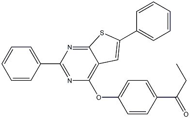 1-{4-[(2,6-diphenylthieno[2,3-d]pyrimidin-4-yl)oxy]phenyl}-1-propanone Structure
