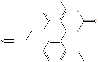 2-cyanoethyl 4-(2-methoxyphenyl)-6-methyl-2-oxo-1,2,3,4-tetrahydro-5-pyrimidinecarboxylate 구조식 이미지