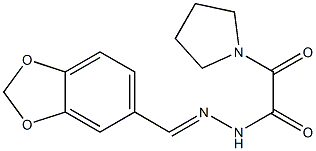 N'-(1,3-benzodioxol-5-ylmethylene)-2-oxo-2-(1-pyrrolidinyl)acetohydrazide 구조식 이미지