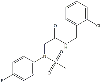 N-(2-chlorobenzyl)-2-[4-fluoro(methylsulfonyl)anilino]acetamide 구조식 이미지