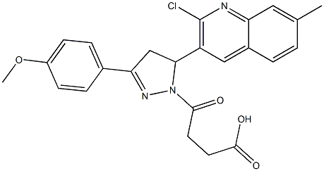 4-[5-(2-chloro-7-methyl-3-quinolinyl)-3-(4-methoxyphenyl)-4,5-dihydro-1H-pyrazol-1-yl]-4-oxobutanoic acid Structure