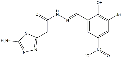 2-(5-amino-1,3,4-thiadiazol-2-yl)-N'-{3-bromo-2-hydroxy-5-nitrobenzylidene}acetohydrazide Structure