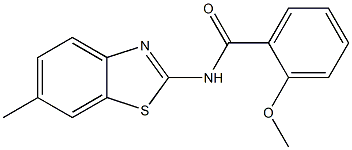 2-methoxy-N-(6-methyl-1,3-benzothiazol-2-yl)benzamide 구조식 이미지