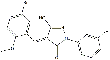 4-(5-bromo-2-methoxybenzylidene)-2-(3-chlorophenyl)-5-hydroxy-2,4-dihydro-3H-pyrazol-3-one Structure