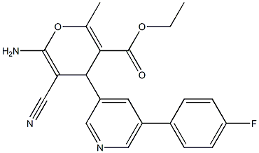 ethyl 6-amino-5-cyano-4-[5-(4-fluorophenyl)-3-pyridinyl]-2-methyl-4H-pyran-3-carboxylate Structure