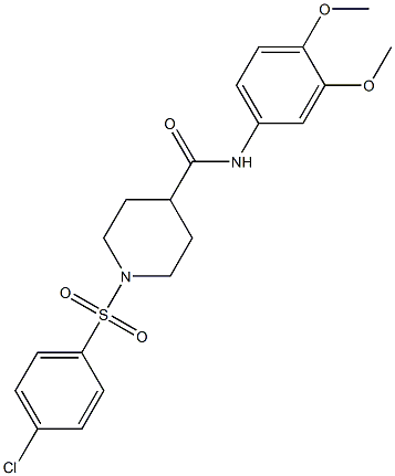 1-[(4-chlorophenyl)sulfonyl]-N-(3,4-dimethoxyphenyl)-4-piperidinecarboxamide Structure
