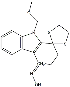 9-(methoxymethyl)-1,2,3,9-tetrahydrospiro(4H-carbazole-1,2'-[1,3]-dithiolane)-4-one oxime 구조식 이미지