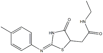 N-ethyl-2-{2-[(4-methylphenyl)imino]-4-oxo-1,3-thiazolidin-5-yl}acetamide 구조식 이미지