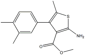 methyl 2-amino-4-(3,4-dimethylphenyl)-5-methyl-3-thiophenecarboxylate 구조식 이미지