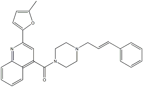 4-[(4-cinnamyl-1-piperazinyl)carbonyl]-2-(5-methyl-2-furyl)quinoline 구조식 이미지