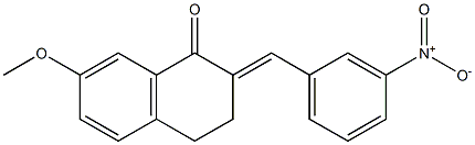 2-{3-nitrobenzylidene}-7-methoxy-3,4-dihydro-1(2H)-naphthalenone 구조식 이미지