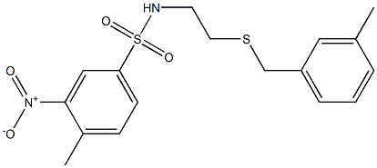 3-nitro-4-methyl-N-{2-[(3-methylbenzyl)sulfanyl]ethyl}benzenesulfonamide 구조식 이미지