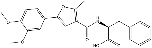 N-[5-(3,4-dimethoxyphenyl)-2-methyl-3-furoyl]phenylalanine Structure