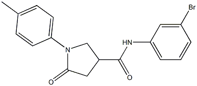 N-(3-bromophenyl)-1-(4-methylphenyl)-5-oxo-3-pyrrolidinecarboxamide Structure