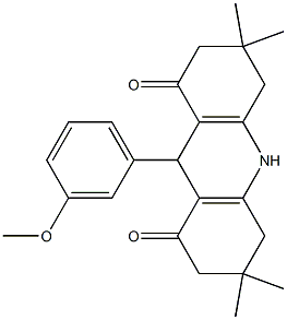 9-(3-methoxyphenyl)-3,3,6,6-tetramethyl-3,4,6,7,9,10-hexahydro-1,8(2H,5H)-acridinedione 구조식 이미지