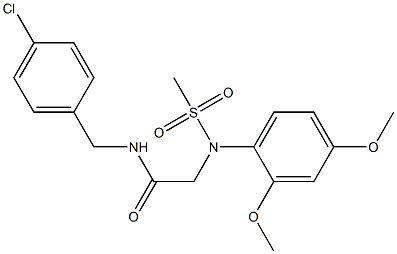 N-(4-chlorobenzyl)-2-[2,4-dimethoxy(methylsulfonyl)anilino]acetamide 구조식 이미지