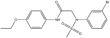 2-[3-bromo(methylsulfonyl)anilino]-N-(4-ethoxyphenyl)acetamide 구조식 이미지