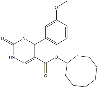 cyclooctyl 4-(3-methoxyphenyl)-6-methyl-2-oxo-1,2,3,4-tetrahydro-5-pyrimidinecarboxylate 구조식 이미지