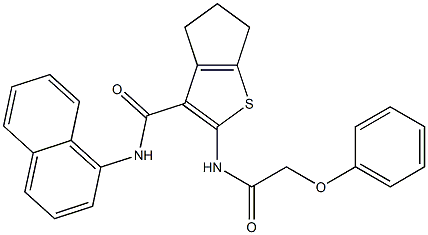 N-(1-naphthyl)-2-[(phenoxyacetyl)amino]-5,6-dihydro-4H-cyclopenta[b]thiophene-3-carboxamide Structure