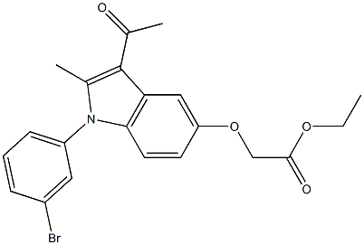 ethyl {[3-acetyl-1-(3-bromophenyl)-2-methyl-1H-indol-5-yl]oxy}acetate Structure