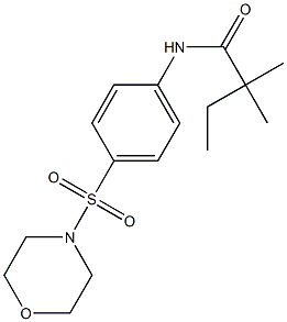 2,2-dimethyl-N-[4-(4-morpholinylsulfonyl)phenyl]butanamide 구조식 이미지