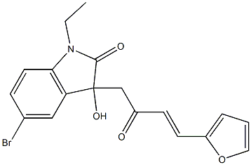 5-bromo-1-ethyl-3-[4-(2-furyl)-2-oxo-3-butenyl]-3-hydroxy-1,3-dihydro-2H-indol-2-one Structure