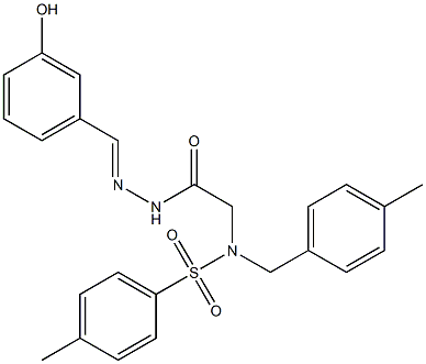 N-{2-[2-(3-hydroxybenzylidene)hydrazino]-2-oxoethyl}-4-methyl-N-(4-methylbenzyl)benzenesulfonamide 구조식 이미지