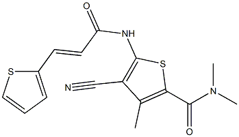 4-cyano-N,N,3-trimethyl-5-{[3-(2-thienyl)acryloyl]amino}-2-thiophenecarboxamide Structure