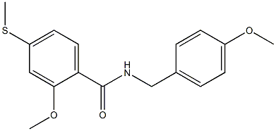 2-methoxy-N-(4-methoxybenzyl)-4-(methylsulfanyl)benzamide 구조식 이미지