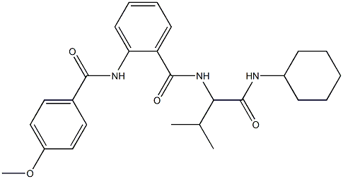 N-{1-[(cyclohexylamino)carbonyl]-2-methylpropyl}-2-[(4-methoxybenzoyl)amino]benzamide Structure