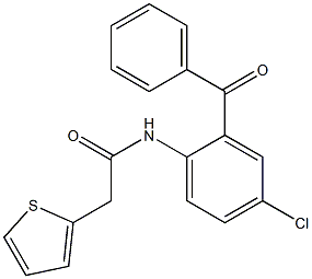 N-(2-benzoyl-4-chlorophenyl)-2-(2-thienyl)acetamide 구조식 이미지