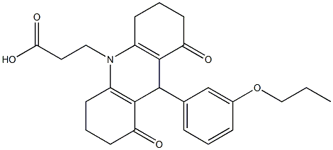 3-(1,8-dioxo-9-(3-propoxyphenyl)-2,3,4,5,6,7,8,9-octahydro-10(1H)-acridinyl)propanoic acid 구조식 이미지