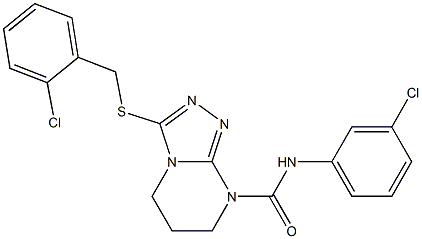 3-[(2-chlorobenzyl)sulfanyl]-N-(3-chlorophenyl)-6,7-dihydro[1,2,4]triazolo[4,3-a]pyrimidine-8(5H)-carboxamide Structure