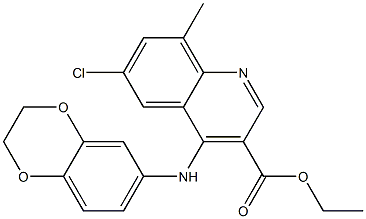 ethyl 6-chloro-4-(2,3-dihydro-1,4-benzodioxin-6-ylamino)-8-methyl-3-quinolinecarboxylate Structure