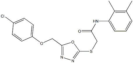 2-({5-[(4-chlorophenoxy)methyl]-1,3,4-oxadiazol-2-yl}sulfanyl)-N-(2,3-dimethylphenyl)acetamide Structure