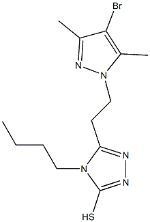 5-[2-(4-bromo-3,5-dimethyl-1H-pyrazol-1-yl)ethyl]-4-butyl-4H-1,2,4-triazole-3-thiol Structure