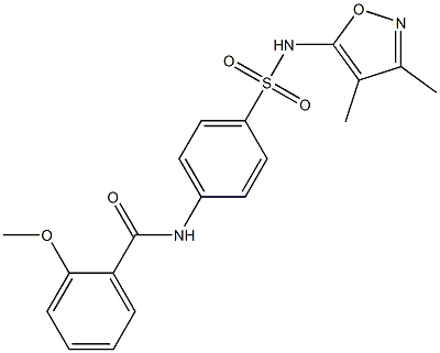 N-(4-{[(3,4-dimethylisoxazol-5-yl)amino]sulfonyl}phenyl)-2-methoxybenzamide 구조식 이미지