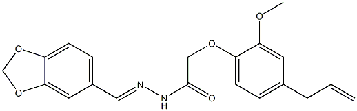 2-(4-allyl-2-methoxyphenoxy)-N'-(1,3-benzodioxol-5-ylmethylene)acetohydrazide 구조식 이미지