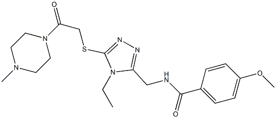 N-[(4-ethyl-5-{[2-(4-methyl-1-piperazinyl)-2-oxoethyl]sulfanyl}-4H-1,2,4-triazol-3-yl)methyl]-4-methoxybenzamide Structure