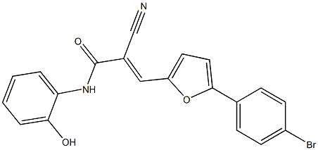 3-[5-(4-bromophenyl)-2-furyl]-2-cyano-N-(2-hydroxyphenyl)acrylamide Structure