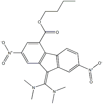 butyl 9-[bis(dimethylamino)methylene]-2,7-dinitro-9H-fluorene-4-carboxylate 구조식 이미지