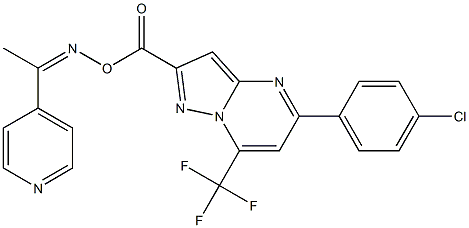 1-(4-pyridinyl)ethanone O-{[5-(4-chlorophenyl)-7-(trifluoromethyl)pyrazolo[1,5-a]pyrimidin-2-yl]carbonyl}oxime 구조식 이미지