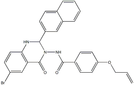 4-(allyloxy)-N-(6-bromo-2-(2-naphthyl)-4-oxo-1,4-dihydro-3(2H)-quinazolinyl)benzamide 구조식 이미지