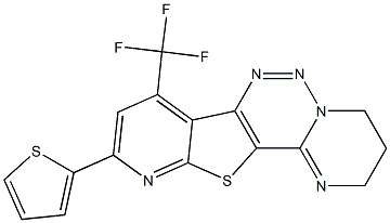 10-(2-thienyl)-8-(trifluoromethyl)-3,4-dihydro-2H-pyrido[3',2':4,5]thieno[2,3-e]pyrimido[1,2-c][1,2,3]triazine 구조식 이미지