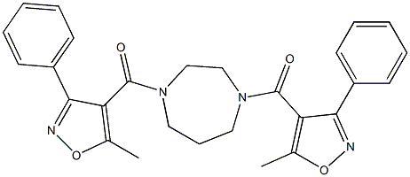 1,4-bis[(5-methyl-3-phenyl-4-isoxazolyl)carbonyl]-1,4-diazepane 구조식 이미지