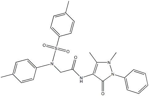 N-(1,5-dimethyl-3-oxo-2-phenyl-2,3-dihydro-1H-pyrazol-4-yl)-2-{4-methyl[(4-methylphenyl)sulfonyl]anilino}acetamide 구조식 이미지