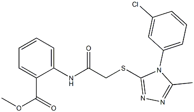 methyl 2-[({[4-(3-chlorophenyl)-5-methyl-4H-1,2,4-triazol-3-yl]sulfanyl}acetyl)amino]benzoate Structure