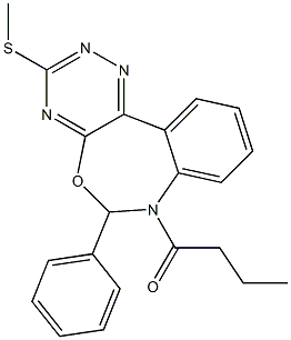7-butyryl-3-(methylsulfanyl)-6-phenyl-6,7-dihydro[1,2,4]triazino[5,6-d][3,1]benzoxazepine Structure