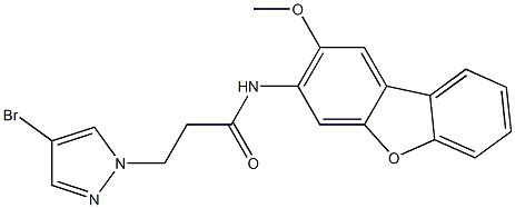 3-(4-bromo-1H-pyrazol-1-yl)-N-(2-methoxydibenzo[b,d]furan-3-yl)propanamide Structure